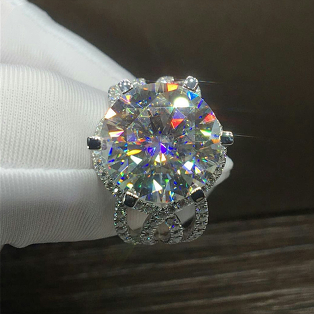 Elegancki pierścień wieczności dla kobiet - wspaniała biżuteria ślubna z białym błyszczącym kamieniem CZ - Wianko - 3