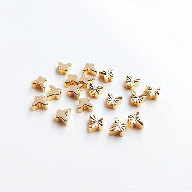 Bransoletka z koralików koraliki 5*6MM w kształcie motyla, mosiądz platerowany złotym kolorem, wysoka jakość (10 sztuk) - Wianko - 1