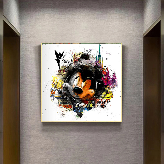 Obraz na płótnie Graffiti Myszka Miki i Kaczor Donald - wydruki artystyczne Disney do salonu - Wianko - 7