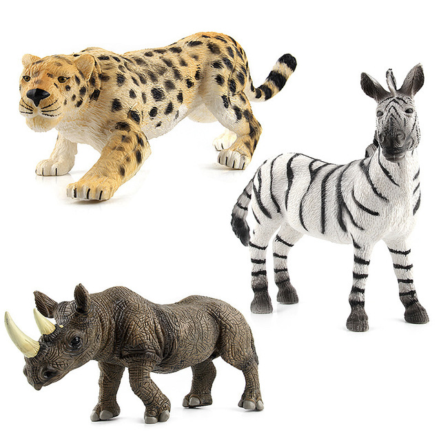 Duże dziecięce figurki zwierzątek - Tygrys, Lew, Dzik (plastik, na biurko) - Wianko - 6