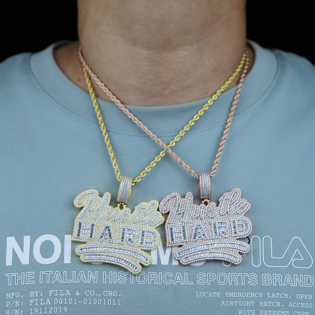 Naszyjnik Bling 5A CZ pełna sześcianów z cyrkoniami w kształcie litery, łańcuszek Rope Chain, biżuteria hip-hop - Wianko - 10