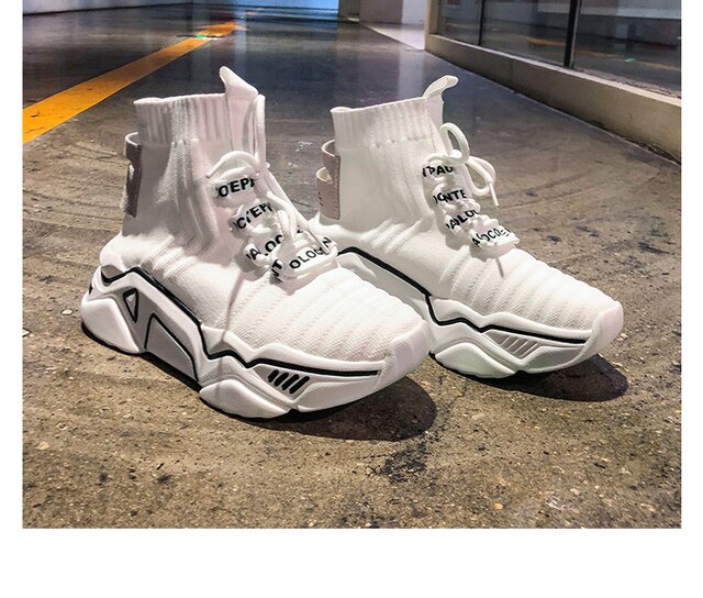 Nowa koreańska wersja damskich butów lato 2019: Muffin platforma Sneakerssocks - Wianko - 10