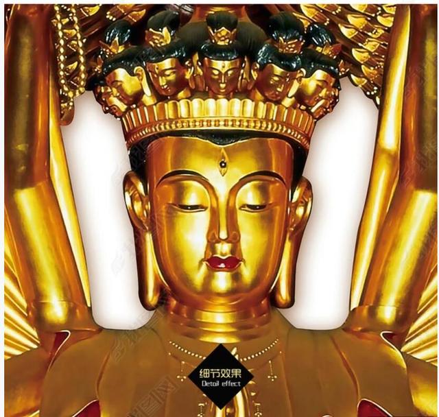 Dekoracyjna fototapeta sufitowa 3D z buddyjskim motywem bodhisattwy Buddy światło nowoczesne dekoracje ścienne - Wianko - 6