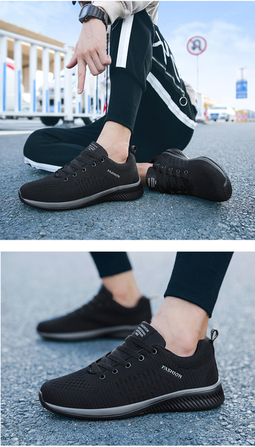 Damskie buty meshowe płaskie z gumową podeszwą, czarne, oddychające, lekkie - 9089 - Wianko - 7