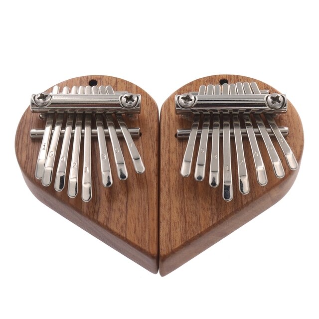 Kciukowy fortepian w kształcie serca - 2 sztuki, 8 klawiszy, z smyczą wisiorkiem - prezent muzyczny dla miłośników muzyki - Wianko - 3