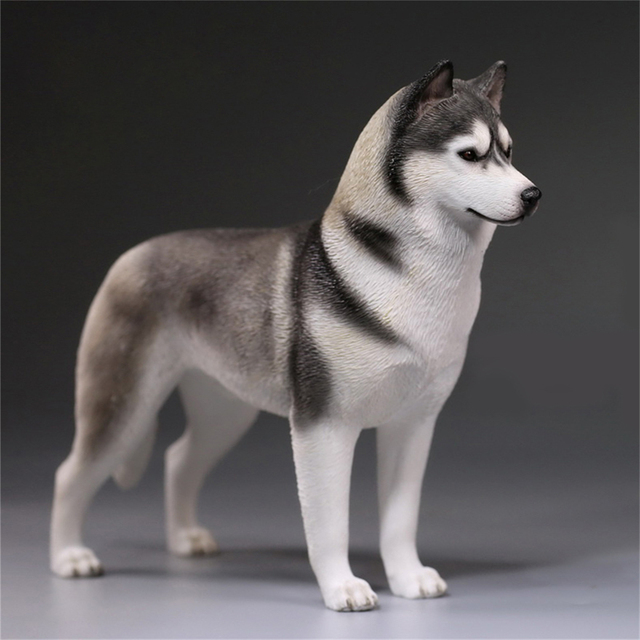 Model Husky Pet Huskie 1:6 - symulacja syberyjskiego psa z rysunkami zwierząt, ozdoba z żywicy, prezent dla dzieci - Wianko - 21