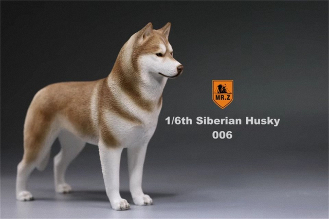 Model Husky Pet Huskie 1:6 - symulacja syberyjskiego psa z rysunkami zwierząt, ozdoba z żywicy, prezent dla dzieci - Wianko - 18