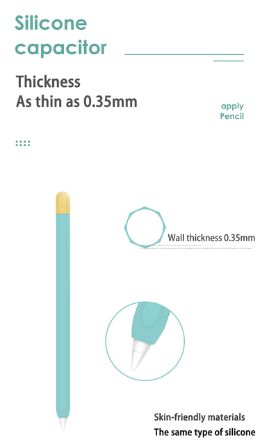 Nadaje się do Apple Pencil1/2 pokrowiec ochronny miękki silikonowy uchwyt na długopis rysik pokrywa pierwszej generacji iPad ołówek akcesoria - Wianko - 9