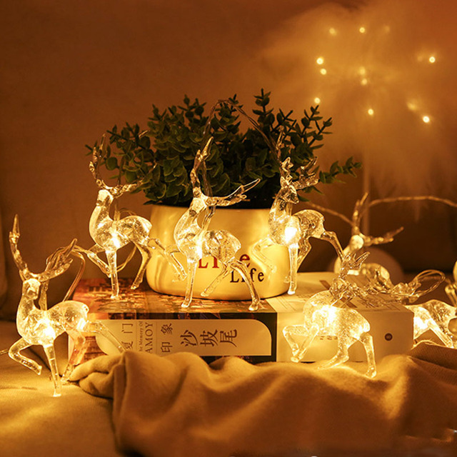 Łańcuch świetlny LED z jeleniem Siką o długości 1,5 m - ozdoba bożonarodzeniowa na choinkę i dekorację domu w 2021 r - Wianko - 6