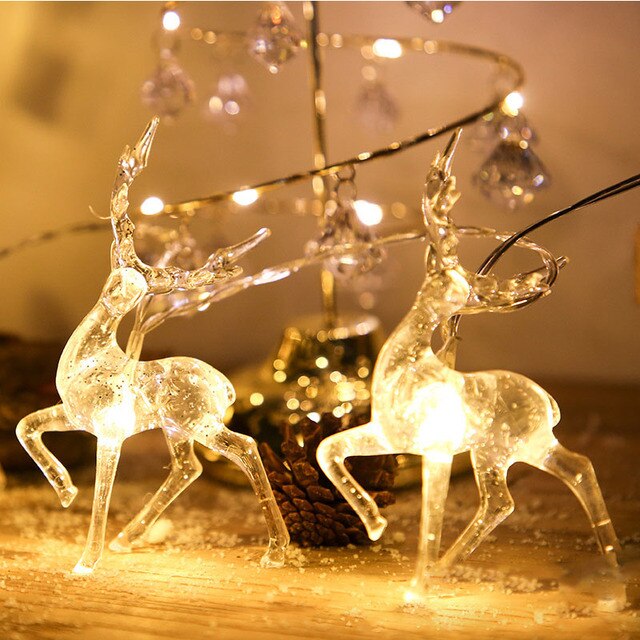 Łańcuch świetlny LED z jeleniem Siką o długości 1,5 m - ozdoba bożonarodzeniowa na choinkę i dekorację domu w 2021 r - Wianko - 4