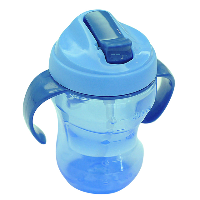 Butelka silikonowa Sippy Kids Cup 260ml z uchwytem ze słomką do treningu picia dla niemowląt - kubek dla dziecka na wodę i karmienie - Wianko - 2