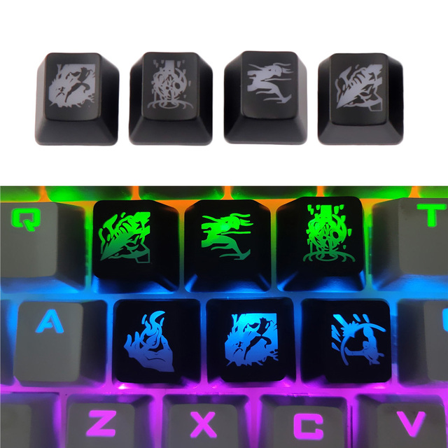 1PC osobowość podświetlane klawisze gry, niestandardowe klawisze śliczne ABS breloki R4 wysokość dla mechanicznej klawiatury - Akcesoria do myszy i klawiatur - Wianko - 2