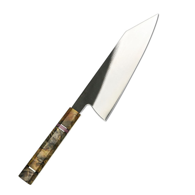 Bursztynowy nóż kuchenny 8 cali, japoński noża Kiritsuke, stal nierdzewna 440C, profesjonalne, stabilizowane drewno HD - Wianko - 5
