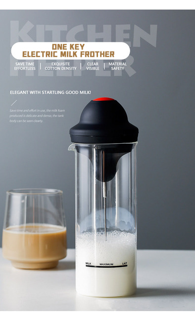 Elektryczny spieniacz mleka na baterie - moc stojąca, nieprzywierający, do kawy Latte - narzędzia kuchenne - Wianko - 1