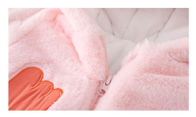 Ciepły flanelowy kombinezon z kapturem dla dzieci zimowy, śliniak, zwierzęcy kostium noworodka słoń - Wianko - 11