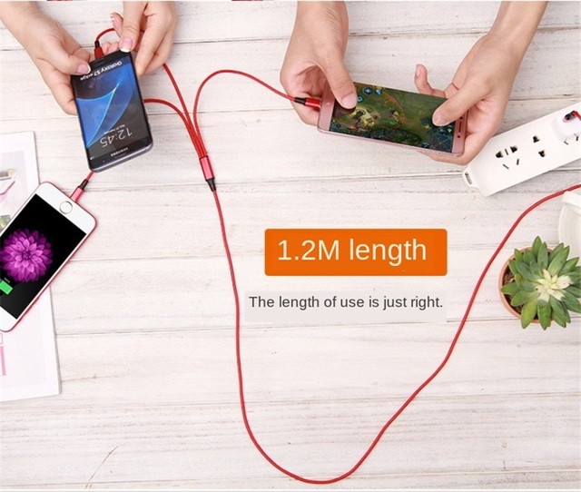 Kabel USB 3 w 1 do szybkiego ładowania iPhone 6-8 Plus, X, XR oraz Samsung S7, Xiaomi Micro, telefonów z Androidem - Wianko - 3