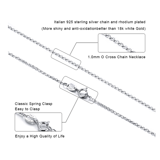 Srebrny naszyjnik łańcuszkowy O krzyż Link Rinntin dla kobiet, 100% S925, długość 40cm/45cm/50cm, biżuteria letnia SC20 - Wianko - 11