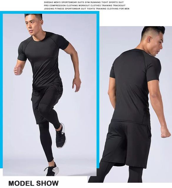Męska koszulka sportowa do biegania - dry fit, kompresyjna, z bandażem, idealna na trening na świeżym powietrzu - Wianko - 22