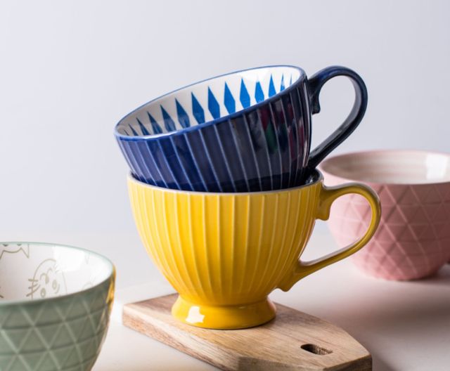 Kubek ceramiczny o dużej pojemności z motywem osobowość twórcza - idealny na śniadanie zbożowe i kawę - Wianko - 9