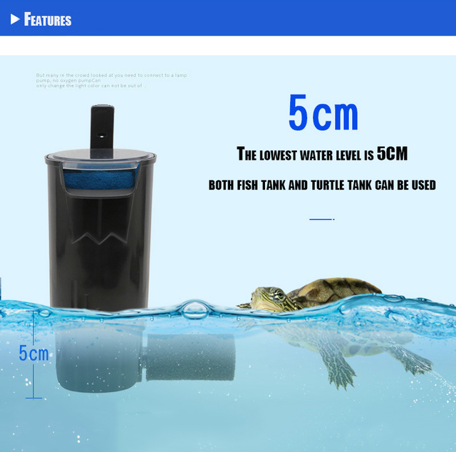 Akwarium filtrujące na 3-17 galonów z cichą pompą dla małych ryb i amfibii z wkładem bawełnianym i węglowym - Wianko - 5