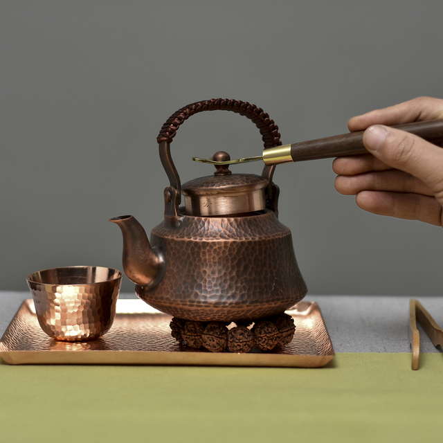 Czajnik do herbaty ręcznie wykonany z czystej miedzi w stylu Retro - pojemność 400ML - Wianko - 8