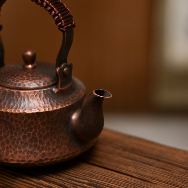 Czajnik do herbaty ręcznie wykonany z czystej miedzi w stylu Retro - pojemność 400ML - Wianko - 6