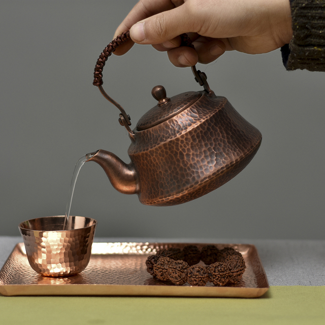 Czajnik do herbaty ręcznie wykonany z czystej miedzi w stylu Retro - pojemność 400ML - Wianko - 7