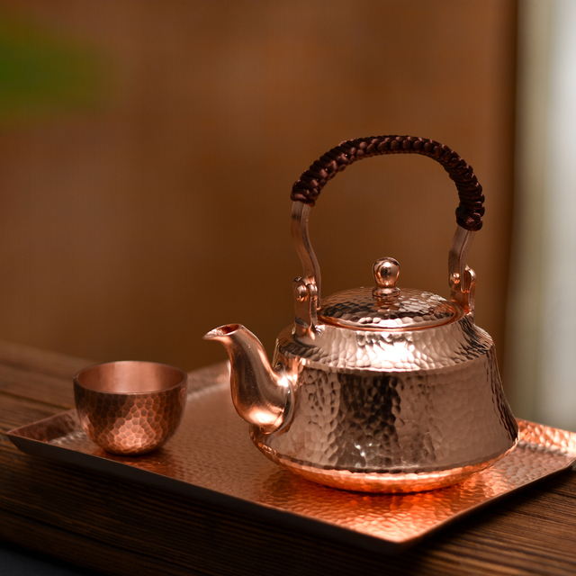 Czajnik do herbaty ręcznie wykonany z czystej miedzi w stylu Retro - pojemność 400ML - Wianko - 4
