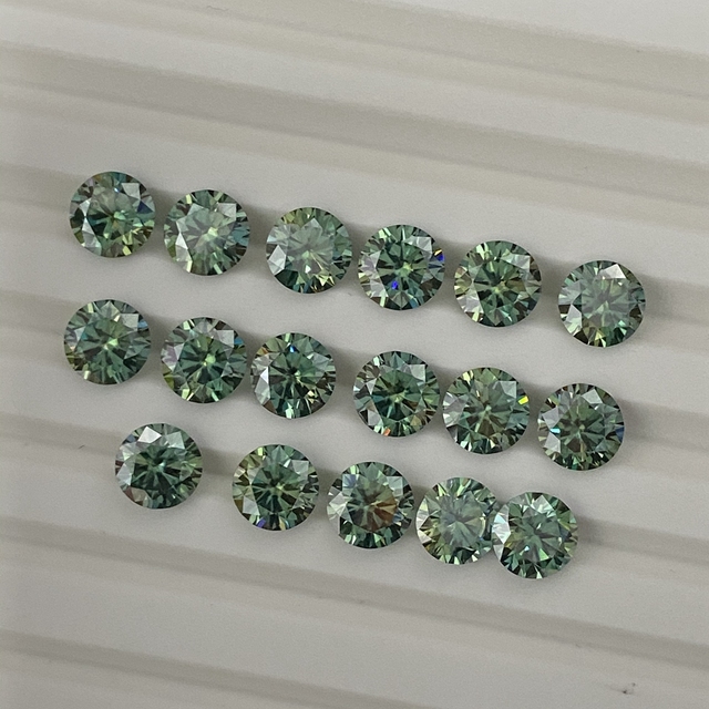 Meisidian - 2 karatowy (8mm) okrągły diament Moissanite, kolor niebieski, w kategorii diamenty i kamienie jubilerskie - Wianko - 5