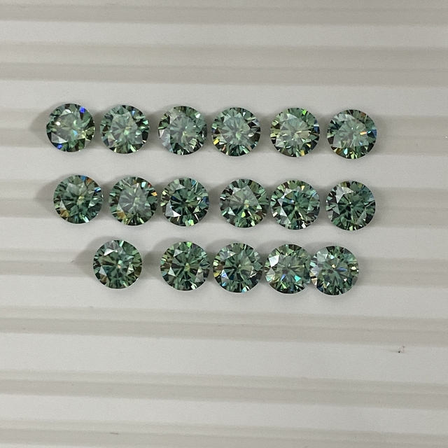 Meisidian - 2 karatowy (8mm) okrągły diament Moissanite, kolor niebieski, w kategorii diamenty i kamienie jubilerskie - Wianko - 8