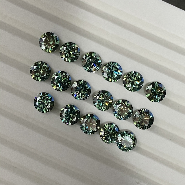 Meisidian - 2 karatowy (8mm) okrągły diament Moissanite, kolor niebieski, w kategorii diamenty i kamienie jubilerskie - Wianko - 4