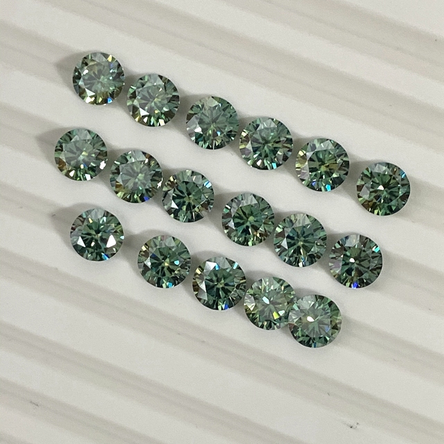 Meisidian - 2 karatowy (8mm) okrągły diament Moissanite, kolor niebieski, w kategorii diamenty i kamienie jubilerskie - Wianko - 3