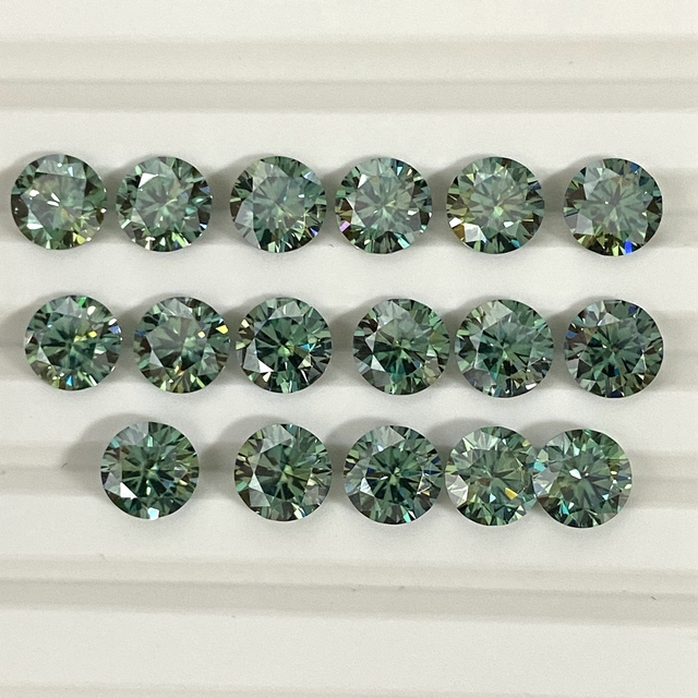Meisidian - 2 karatowy (8mm) okrągły diament Moissanite, kolor niebieski, w kategorii diamenty i kamienie jubilerskie - Wianko - 7