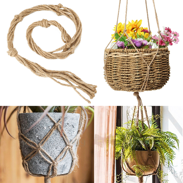 Kosz wiszący z liny Macrame Boho do roślin, pościele i dekoracji ślubnych - Wianko - 12