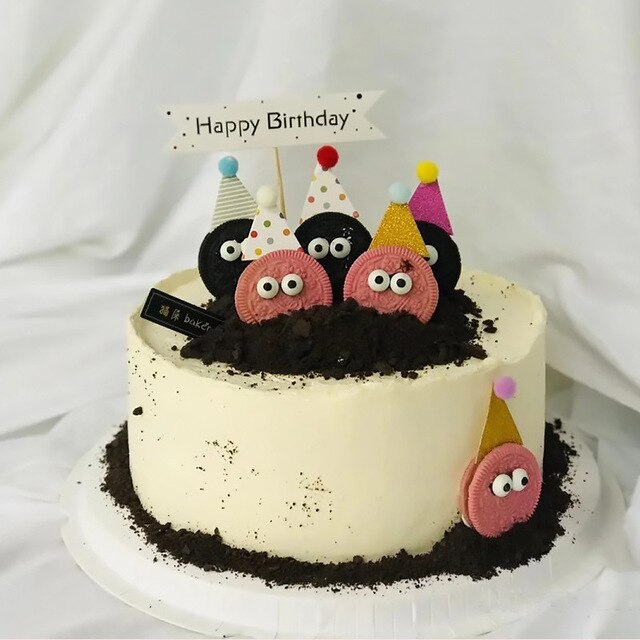 Topper na tort urodzinowy narzędzie do dekoracji ciast DIY czapka urodzinowa wkładka ślub naczynie do pieczenia - Wianko - 1