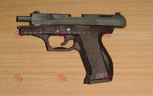 Pistolet P99 - 007, Model 3D, Zabawkowy Papierowy DIY, Skala 1:1 - Wianko - 5