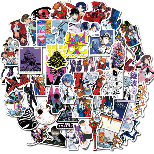 Naklejki z postaciami z Anime Evangelion - graffiti, cartoon, DIY, telefon, księga gości, laptop, bagaż, deskorolka - Wianko - 1