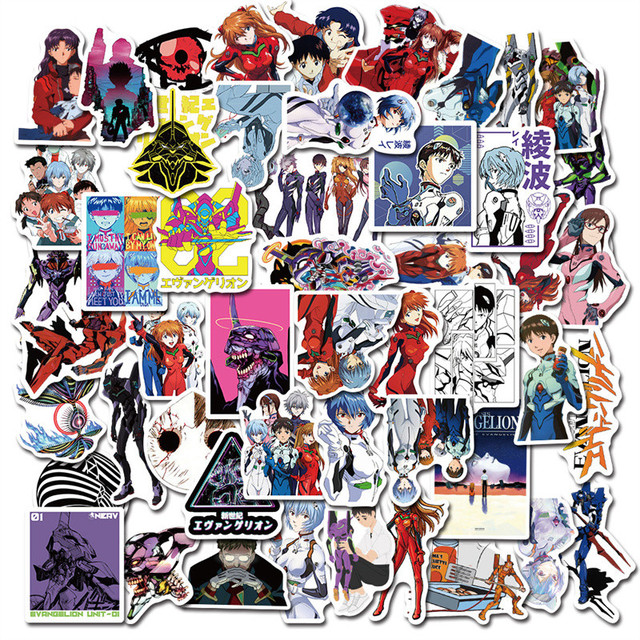 Naklejki z postaciami z Anime Evangelion - graffiti, cartoon, DIY, telefon, księga gości, laptop, bagaż, deskorolka - Wianko - 2
