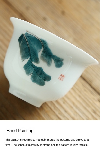 Ręcznie malowana trzy-siłowa przykrywka do filiżanki, ceramiczne naczynie na herbatę, miska prosta, chiński zestaw do herbaty Kung Fu - gaiwan - Wianko - 12