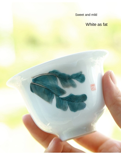 Ręcznie malowana trzy-siłowa przykrywka do filiżanki, ceramiczne naczynie na herbatę, miska prosta, chiński zestaw do herbaty Kung Fu - gaiwan - Wianko - 3