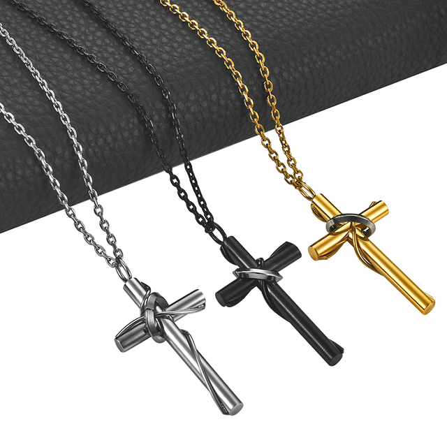 Naszyjnik z uzwojeniami krzyża wykonany ze stali nierdzewnej, idealny zarówno dla kobiet, jak i mężczyzn, modlitwowy Amulet o wykwintnym designie - Wianko - 9