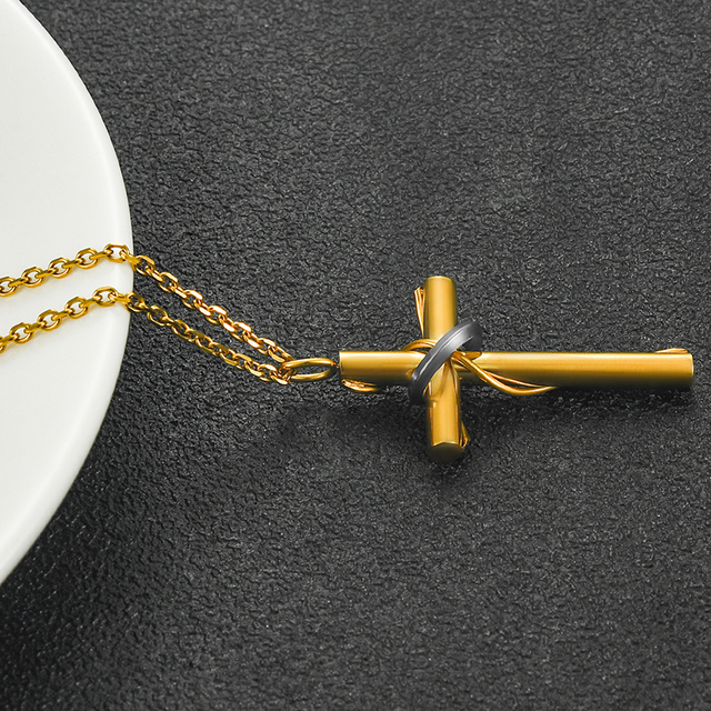 Naszyjnik z uzwojeniami krzyża wykonany ze stali nierdzewnej, idealny zarówno dla kobiet, jak i mężczyzn, modlitwowy Amulet o wykwintnym designie - Wianko - 3