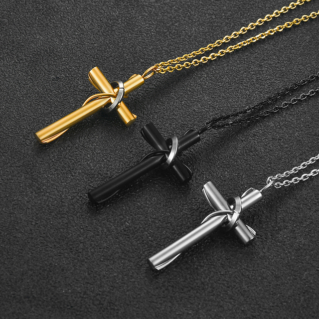 Naszyjnik z uzwojeniami krzyża wykonany ze stali nierdzewnej, idealny zarówno dla kobiet, jak i mężczyzn, modlitwowy Amulet o wykwintnym designie - Wianko - 10
