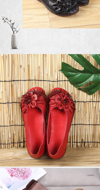 Damskie mokasyny Retro z prawdziwej skóry AARDIMI, kwiatowy wzór, płaskie buty na poślizg - Wianko - 13