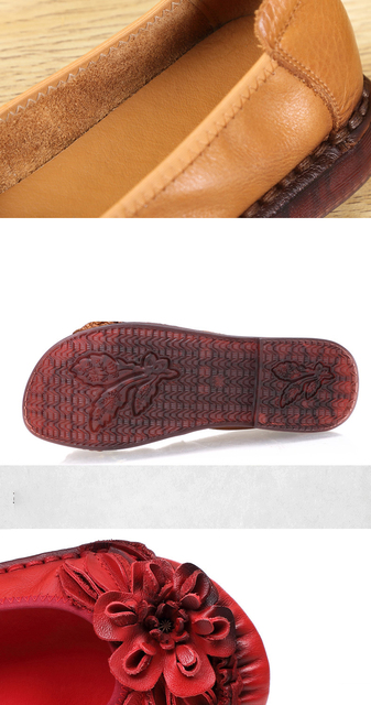 Damskie mokasyny Retro z prawdziwej skóry AARDIMI, kwiatowy wzór, płaskie buty na poślizg - Wianko - 6