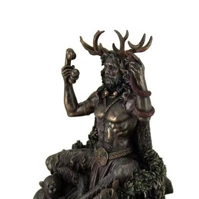 Bóg rzeźba Cernunnos - rogaty zwierząt, żywica, krajobraz, figurka dekoracyjna do domu i biura - Wianko - 13