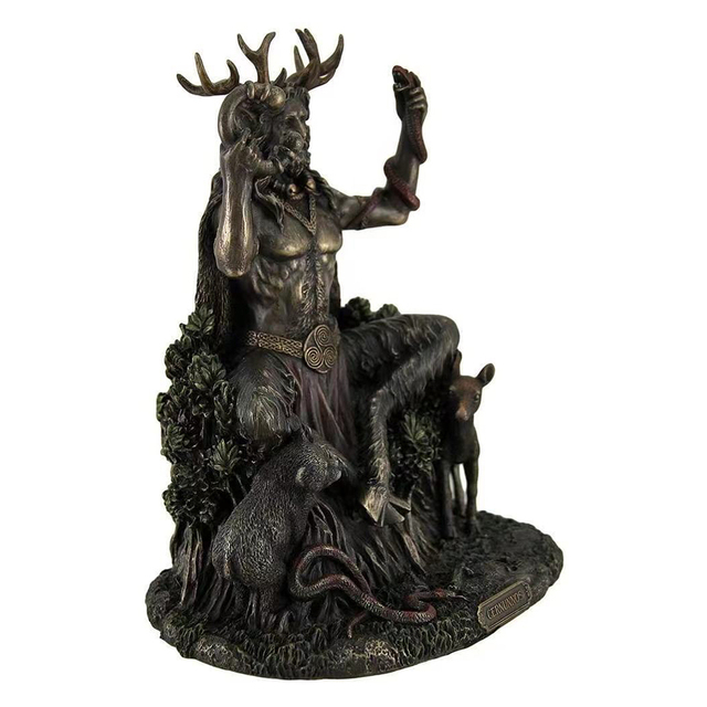 Bóg rzeźba Cernunnos - rogaty zwierząt, żywica, krajobraz, figurka dekoracyjna do domu i biura - Wianko - 15