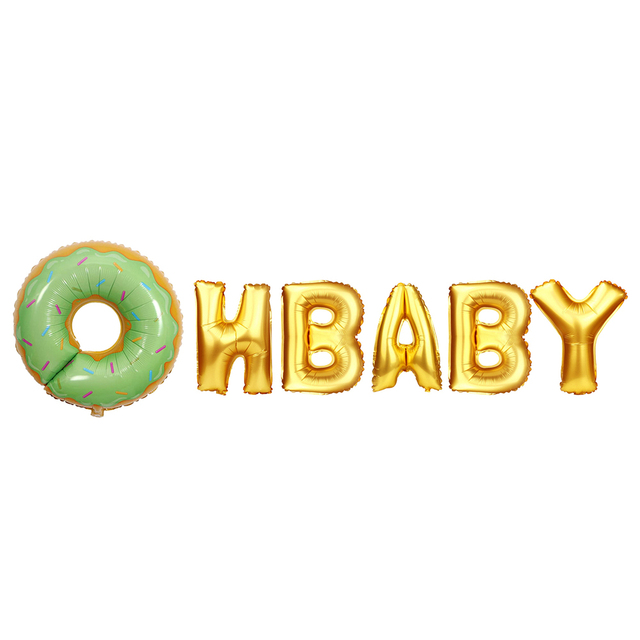 Balony foliowe z literami Oh dziecko i słodkie pączki - dekoracje na Baby Shower i imprezę urodzinową - Wianko - 4