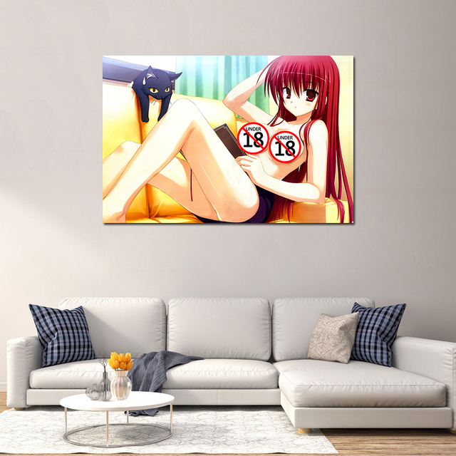 Obraz Anime Sexy Topless Girl dla dorosłych - plakat i wydruk na płótnie do dekoracji sypialni - Wianko - 2