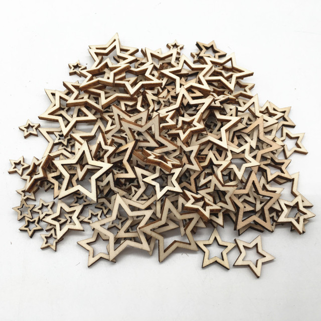 20 sztuk drewnianych wycinanek - gwiazdy DIY do dekoracji i prezentów - Wianko - 10